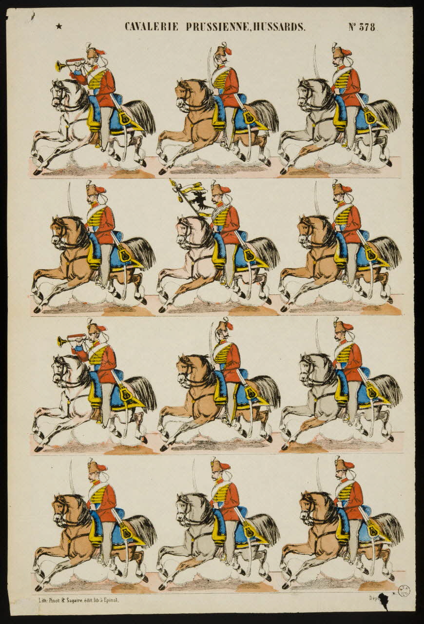 Pinot et Sagaire à compartiments (3x4) CAVALERIE PRUSSIENNE, HUSSARDS. Lorraine, France 1872 1953.86.2485 Photo