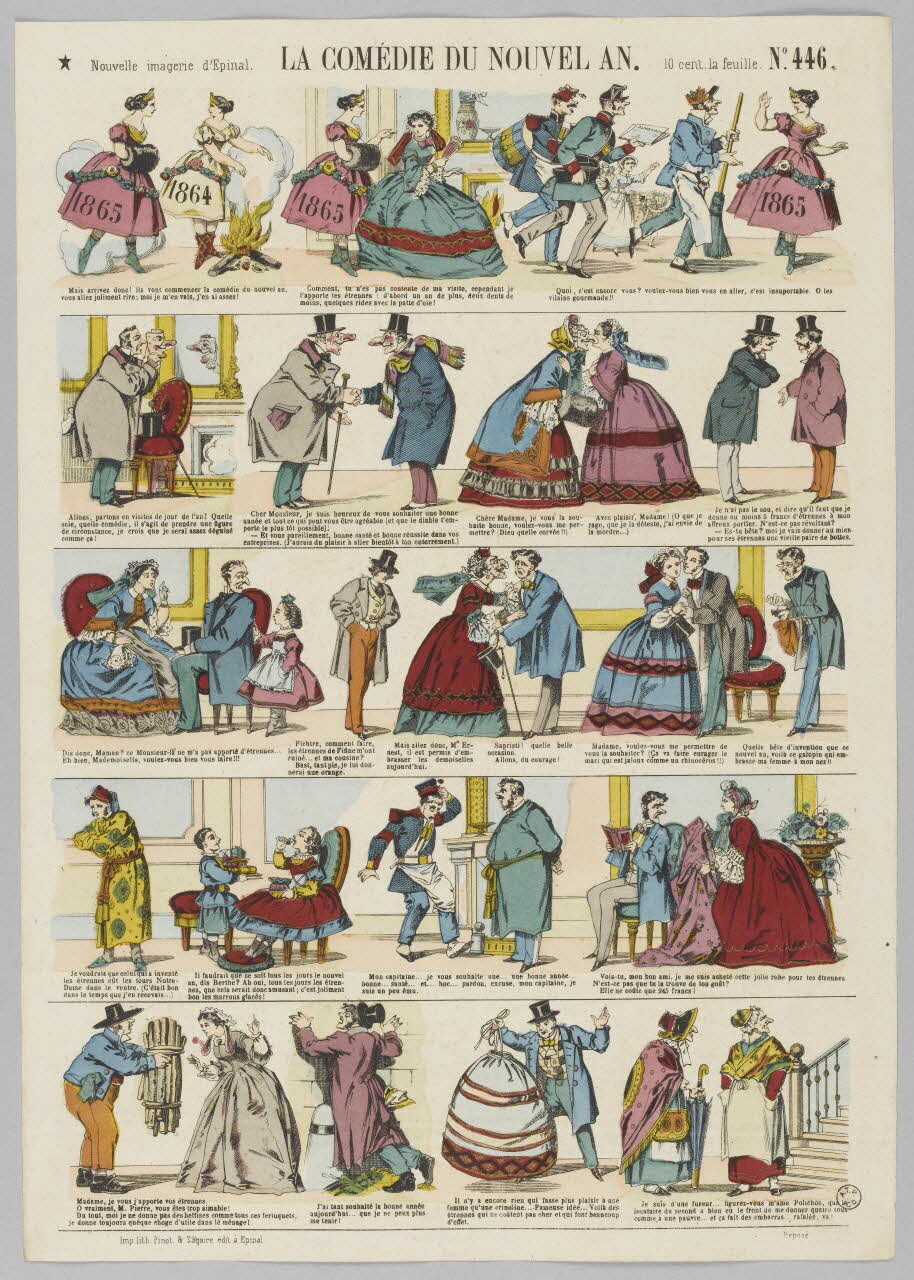 Pinot et Sagaire à registres (5) LA COMEDIE DU NOUVEL AN. Lorraine, France 1865 1953.86.3537 Photo RMN-Grand Palais (Mucem)