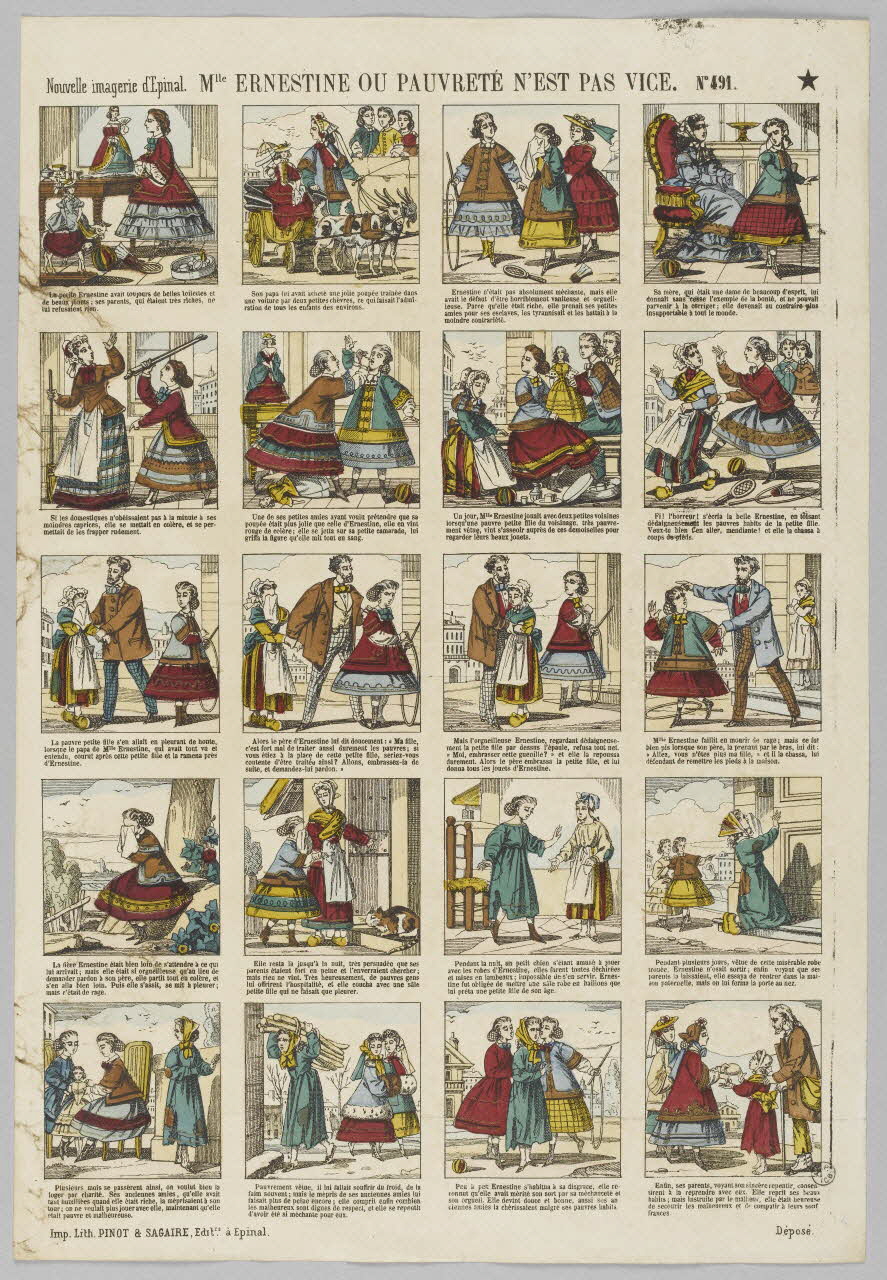 à compartiments (4x5) Mlle ERNESTINE OU PAUVRETE N'EST PAS VICE. 1953.86.3555 Photo RMN-Grand Palais (Mucem)