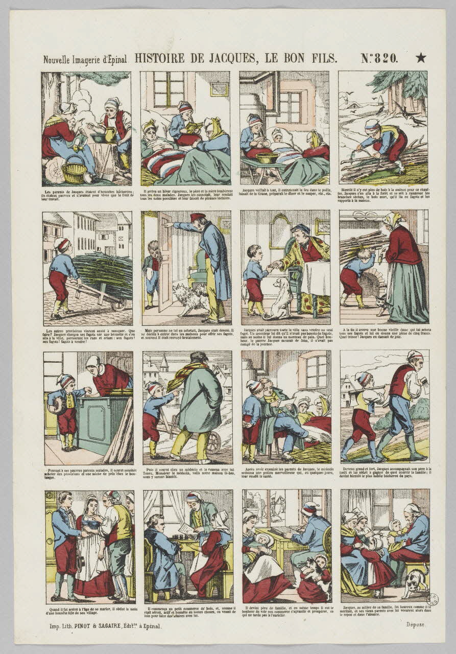 à compartiments (4x4) HISTOIRE DE JACQUES, LE BON FILS. 1953.86.3564 Photo RMN-Grand Palais (Mucem)