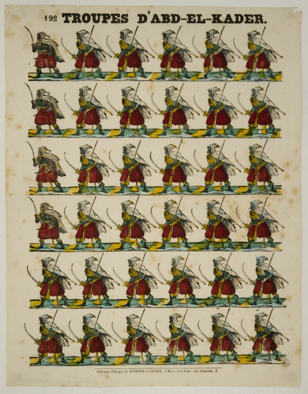Dembour et Gangel estampe TROUPES D'ABD-EL-KADER. Metz 1840-1852 1953.86.2530 Photo