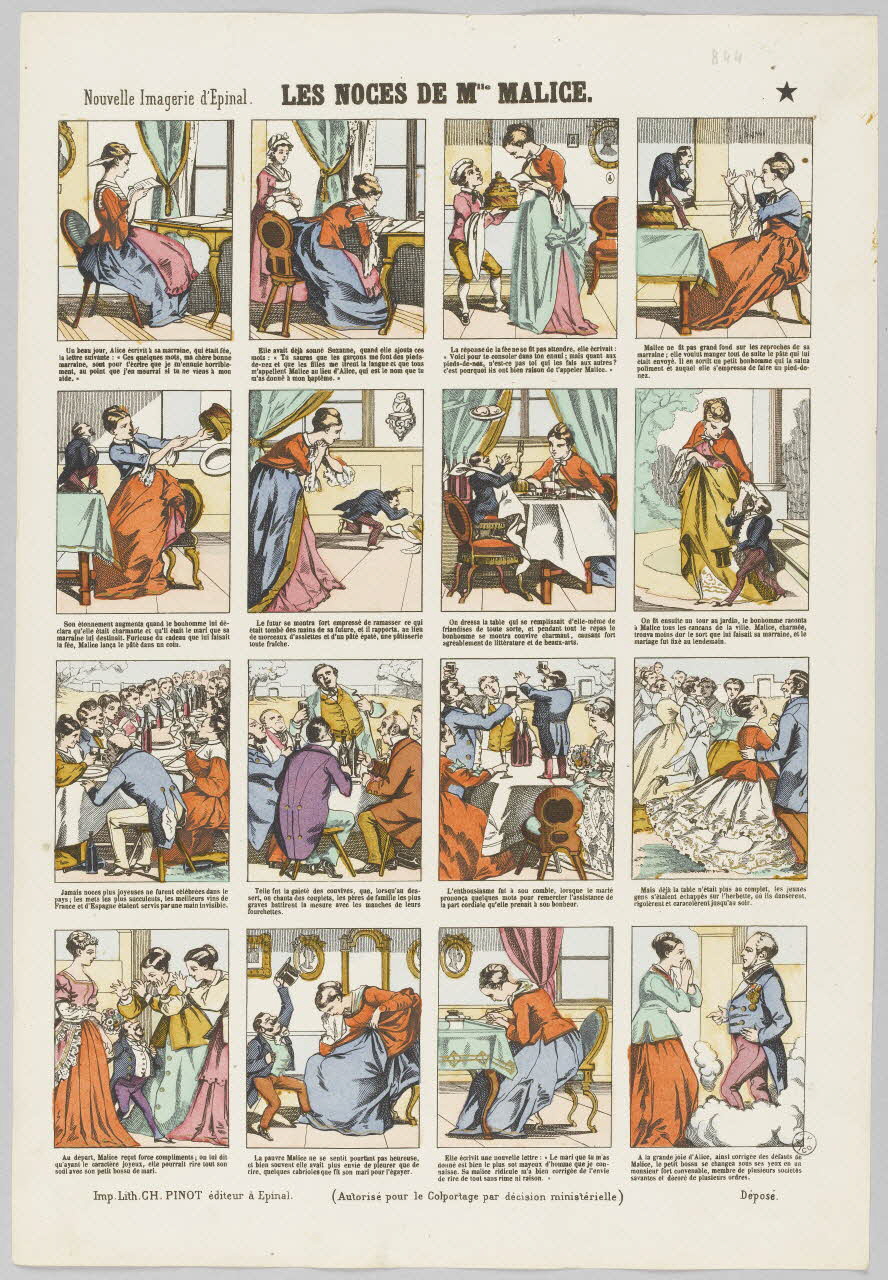 à compartiments (4x4) LES NOCES DE Mlle MALICE. 1953.86.3573 Photo RMN-Grand Palais (Mucem)
