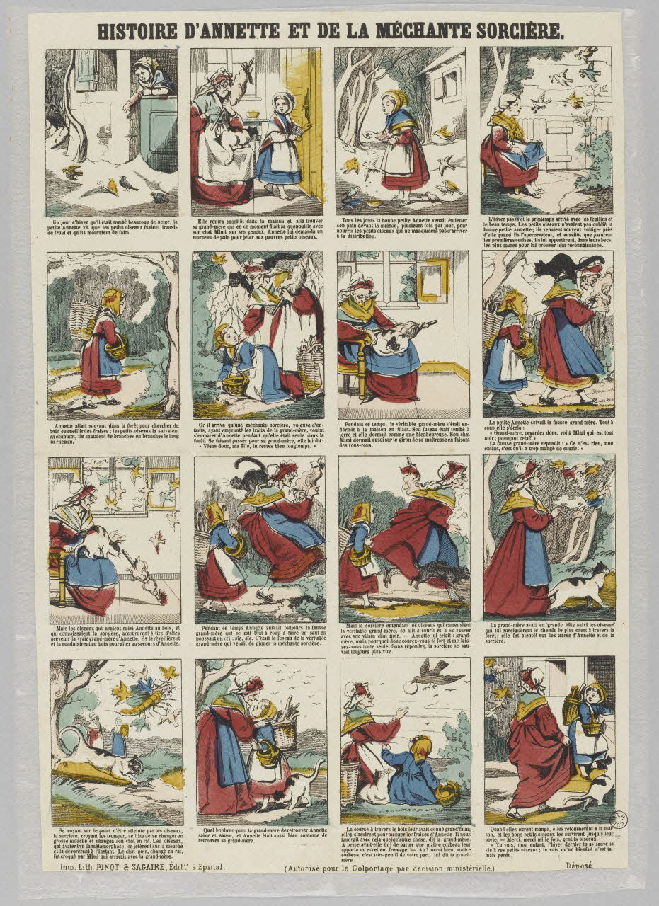 à compartiments (4x4) HISTOIRE D'ANNETTE ET DE LA MECHANTE SORCIERE. 1953.86.3577 Photo RMN-Grand Palais (Mucem)
