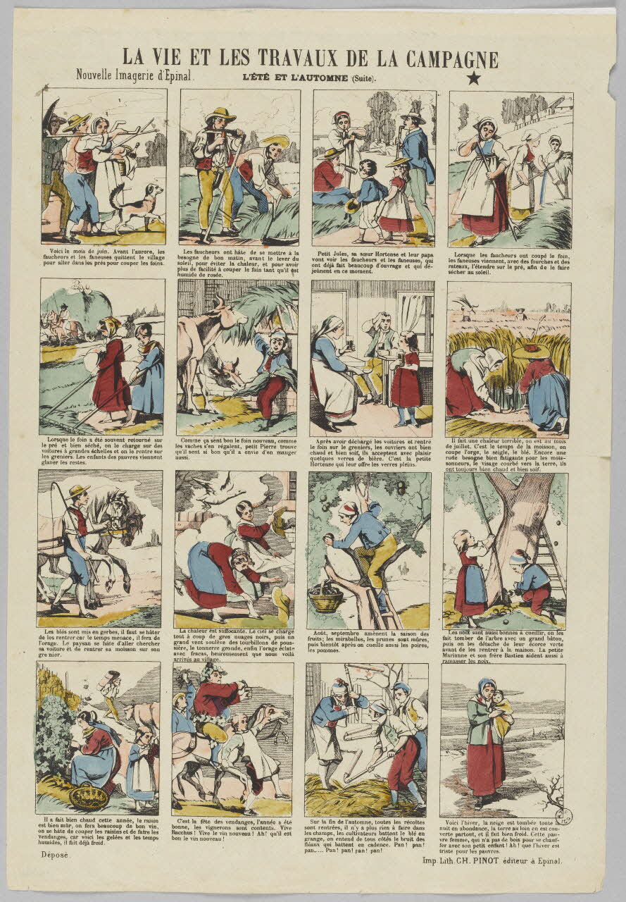 à compartiments (4x4) LA VIE ET LES TRAVAUX DE LA CAMPAGNE 1953.86.3586 Photo RMN-Grand Palais (Mucem)