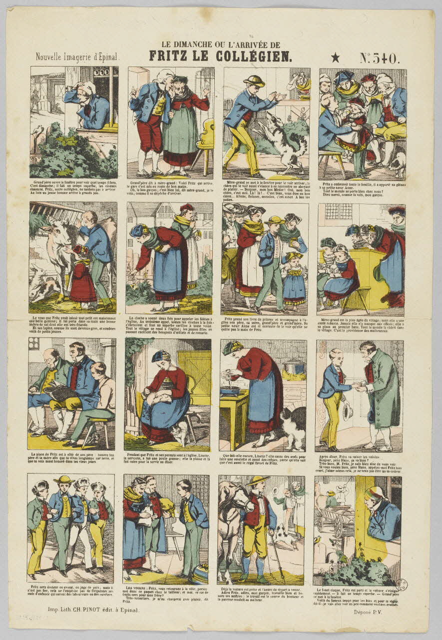à compartiments (4x4) LE DIMANCHE OU L'ARRIVEE DE  FRITZ LE COLLEGIEN. 1953.86.3592 Photo RMN-Grand Palais (Mucem)