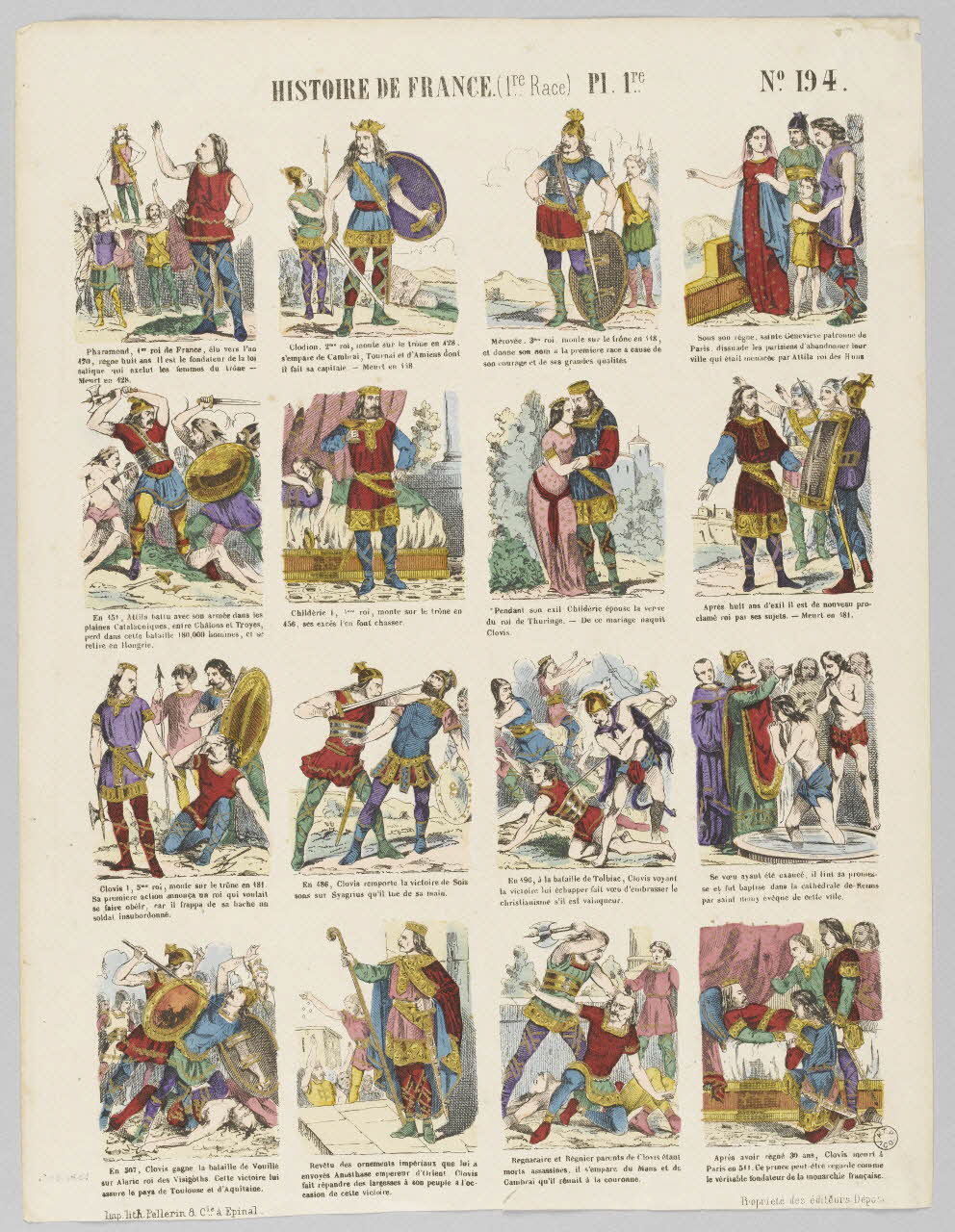 à compartiments (4x4) HISTOIRE DE FRANCE. (1er. Race) Pl. 1re. 1953.86.3601 Photo RMN-Grand Palais (Mucem)