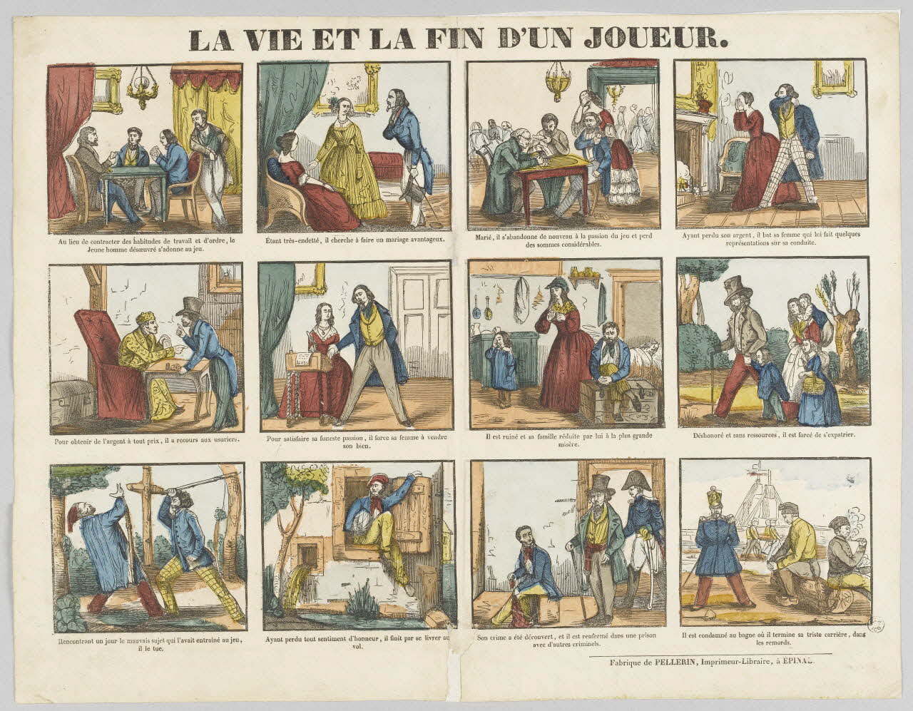 à compartiments (4x3) LA VIE ET LA FIN D'UN JOUEUR. 1953.86.3615 Photo RMN-Grand Palais (Mucem)