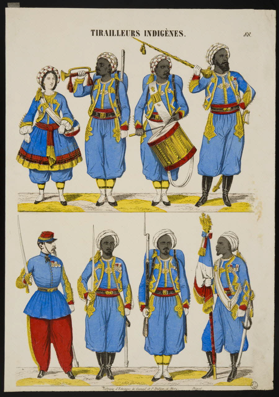 Gangel et Didion estampe TIRAILLEURS INDIGENES. Metz 1858-1868 1953.86.2635 Photo