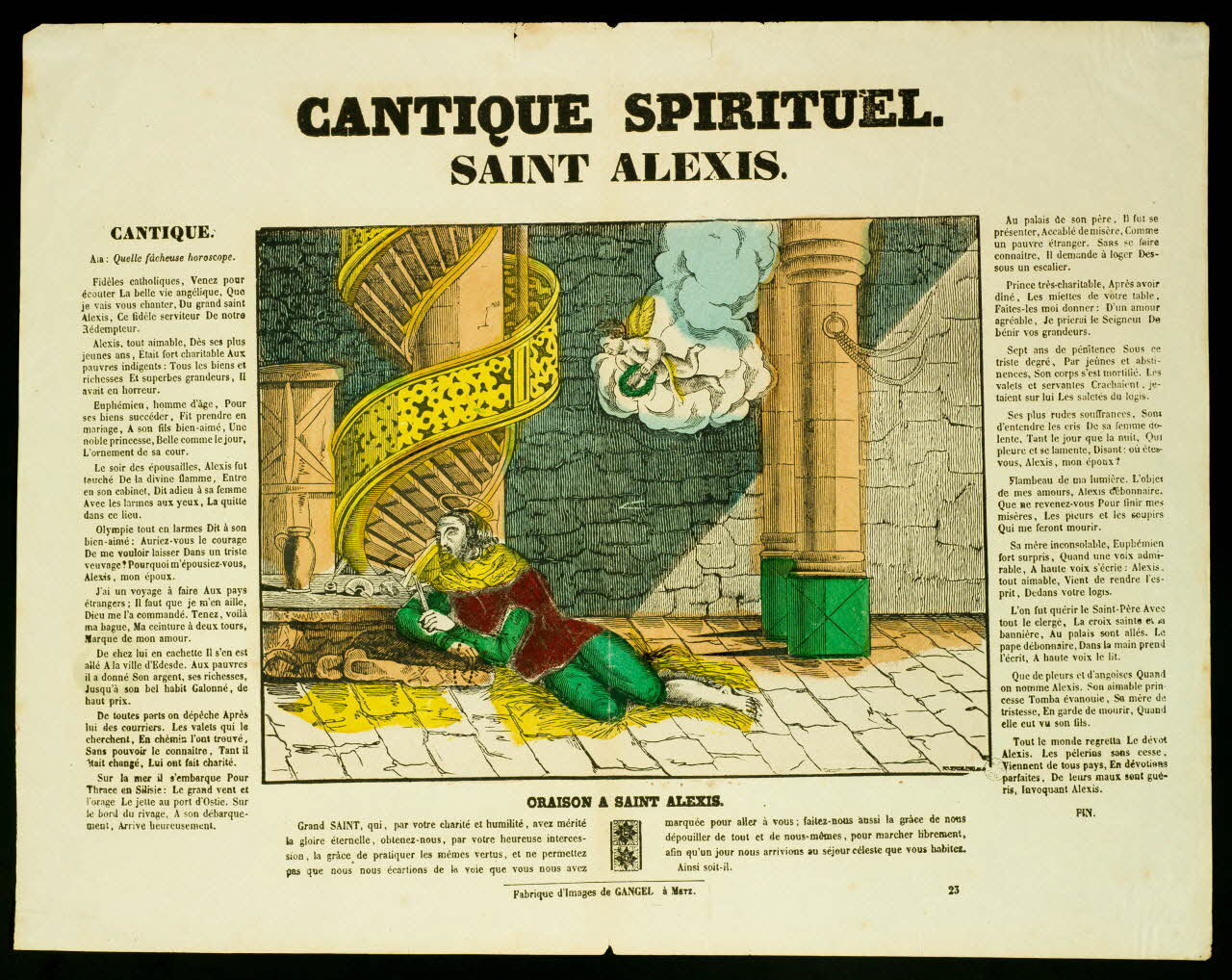 Charles Nicolas Gangel estampe SAINT ALEXIS. Metz 1852-1858 1953.86.267 Photo