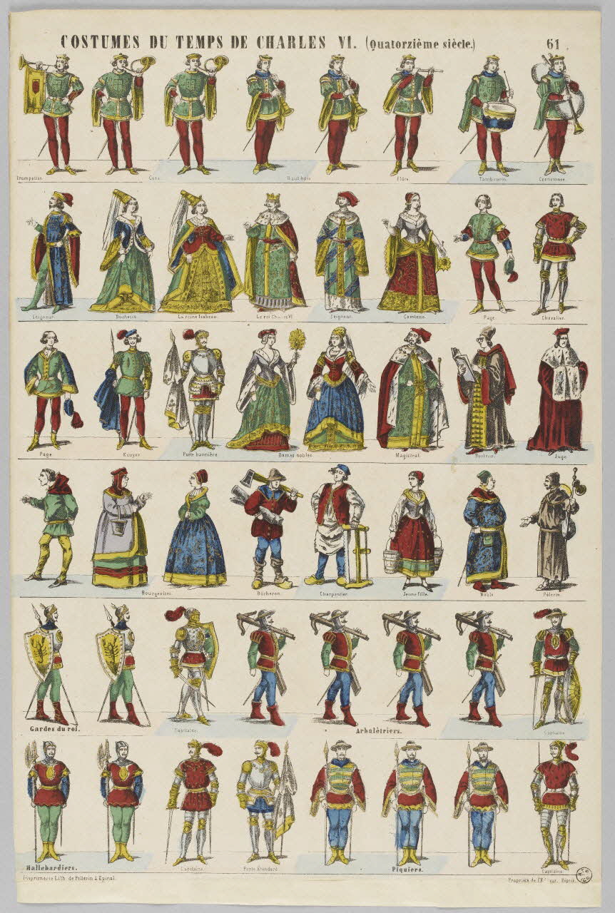 à registres (6) COSTUMES DU TEMPS DE CHARLES VI. (Quatorzième siècle.) 1953.86.4884 Photo RMN-Grand Palais (Mucem)