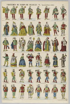à registres (6) COSTUMES DU TEMPS DE CHARLES VI. (Quatorzième siècle.) 1953.86.4884 Photo RMN-Grand Palais (Mucem)