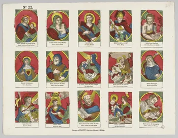 à compartiments (5x3) Planche de saints 1953.86.533 Photo RMN-Grand Palais (Mucem)