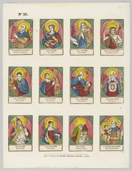 à compartiments (4x3) Planche de saints 1953.86.537 Photo RMN-Grand Palais (Mucem)