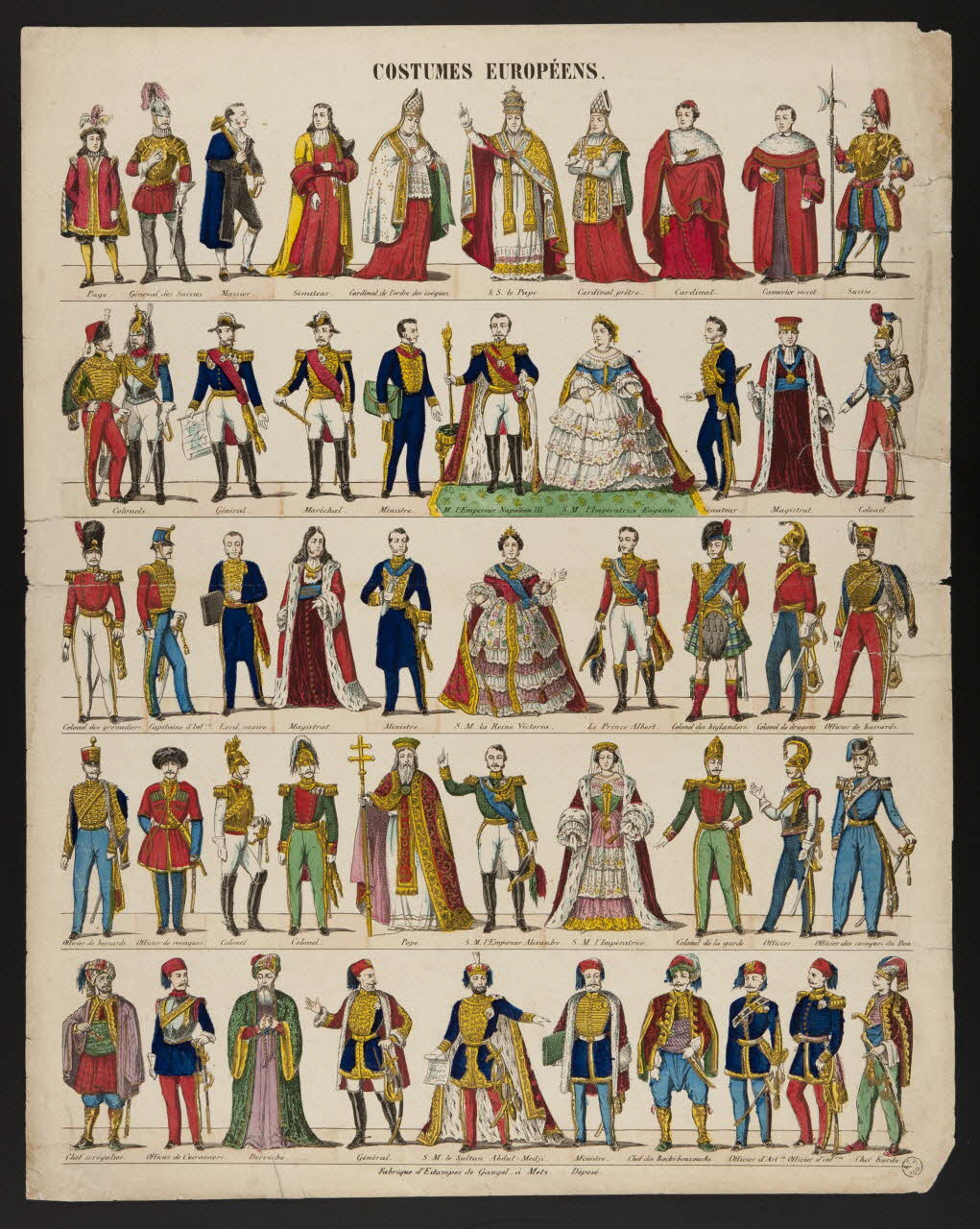 Charles Nicolas Gangel estampe COSTUMES EUROPEENS. Metz 1852-1858 1953.86.2695 Photo