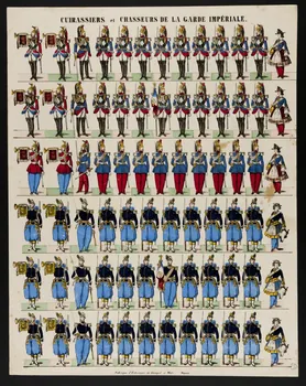 Charles Nicolas Gangel estampe CUIRASSIERS ET CHASSEURS DE LA GARDE IMPERIALE. Metz 1852-1858 1953.86.2706 Photo