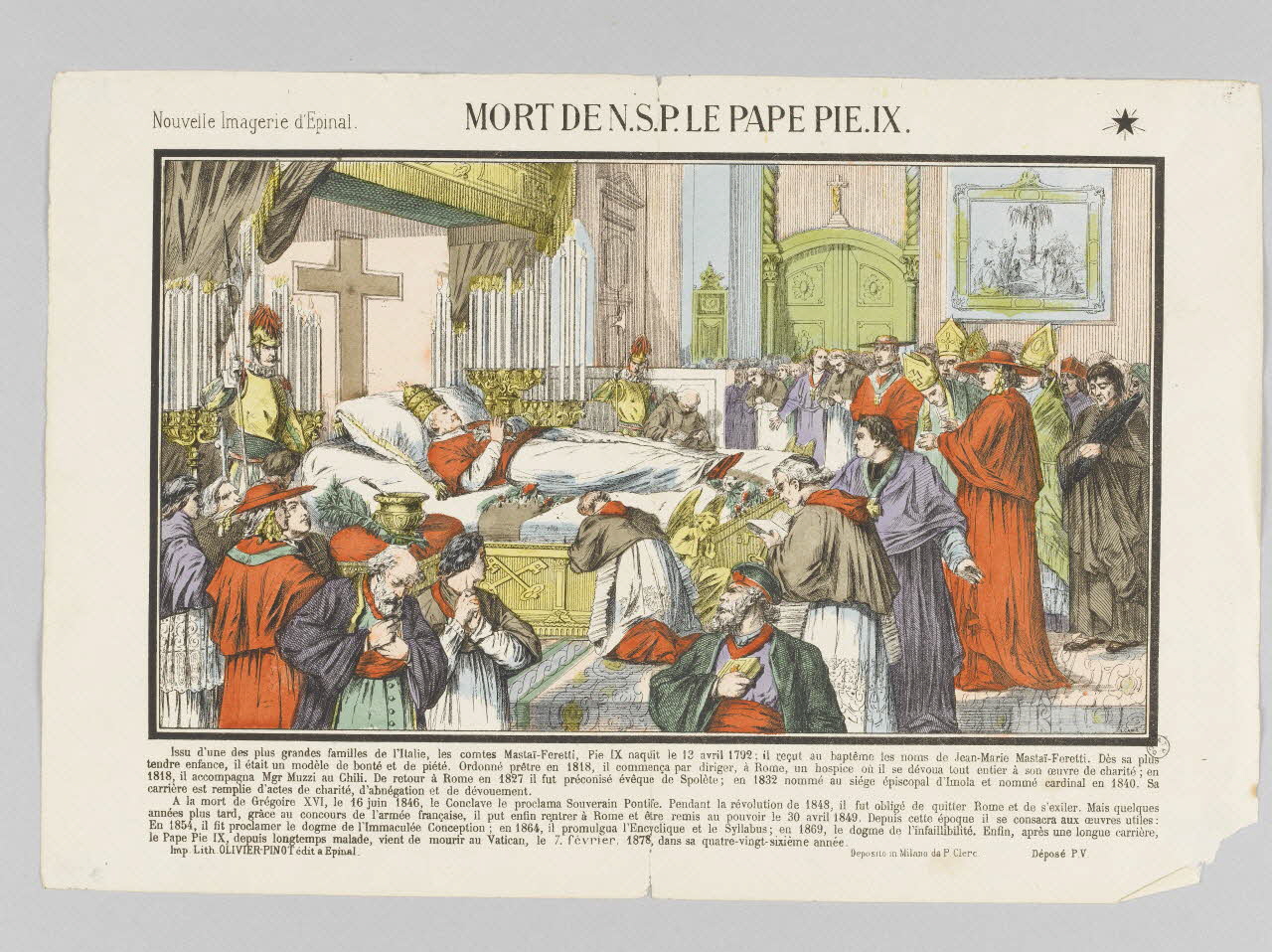 estampe MORT DE N.S.P. LE PAPE PIE. IX. 1953.86.819 Photo RMN-Grand Palais (Mucem)