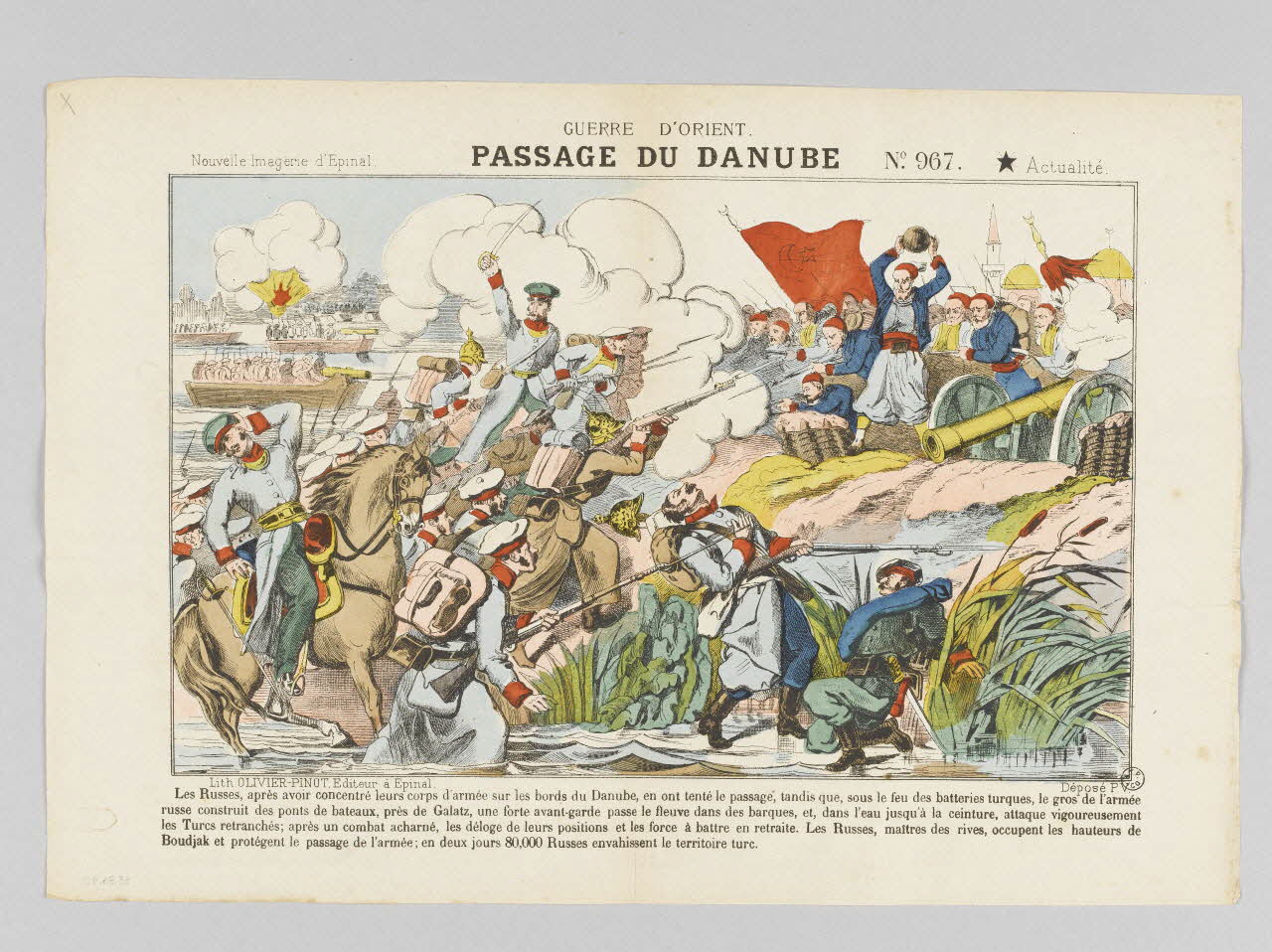 estampe GUERRE D'ORIENT.  PASSAGE DU DANUBE 1953.86.901 Photo RMN-Grand Palais (Mucem)