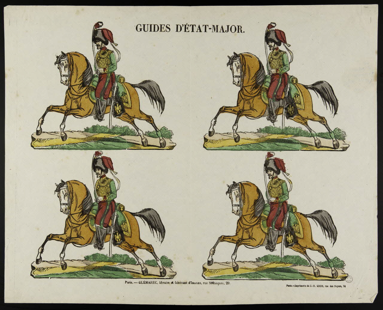 Charles-Eugène Glémarec ; Jean-Baptiste Gros à compartiments (2x2) GUIDES D'ETAT-MAJOR. Paris 1858-1860 1953.86.2737 Photo