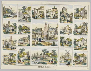 Elie Haguenthal à compartiments (20) IMAGERIE NOUVELLE  FERMES VILLES VILLAGES  SUITE DE VINGT JOLIS PAYSAGES Pont-à-Mousson 1870-1880 1950.39.2674 Photo RMN-Grand Palais (Mucem)