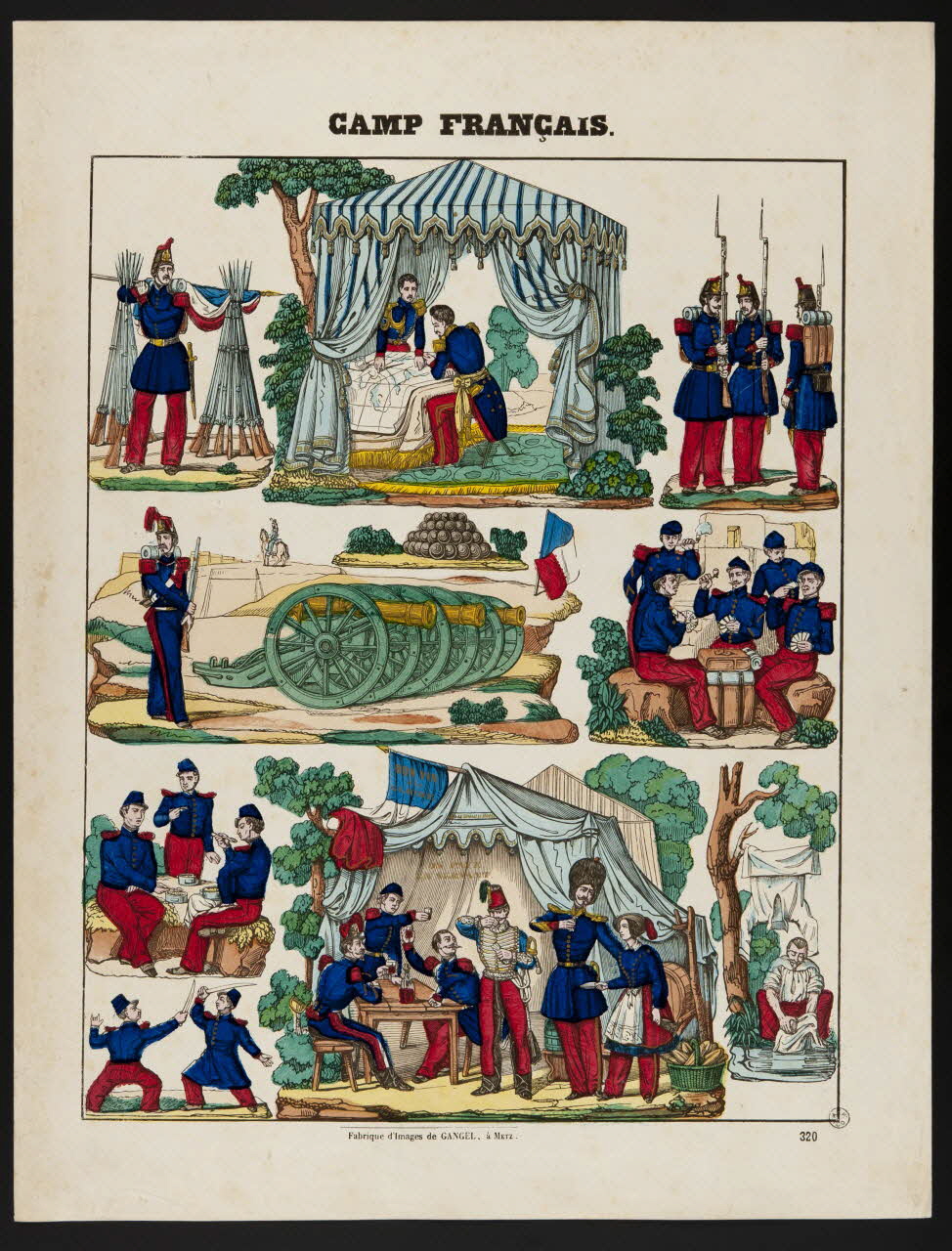 Charles Nicolas Gangel estampe CAMP FRANÇAIS. Metz 1852-1858 1953.86.2781 Photo