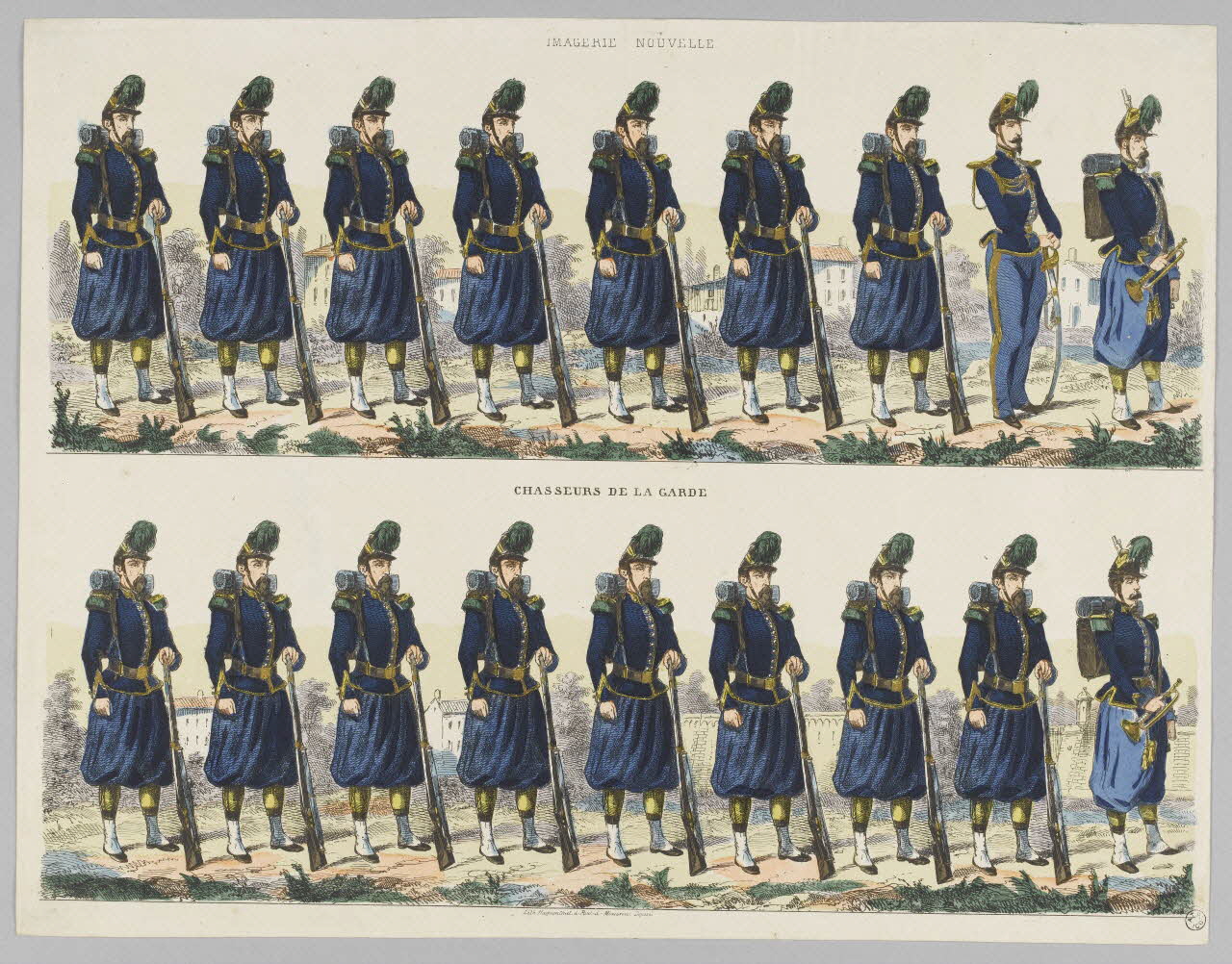 Elie Haguenthal à registres (2) IMAGERIE NOUVELLE  CHASSEURS DE LA GARDE Pont-à-Mousson 1865-1875 1953.86.1723 Photo RMN-Grand Palais (Mucem)