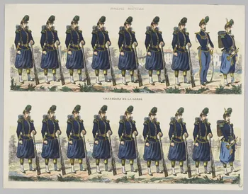 Elie Haguenthal à registres (2) IMAGERIE NOUVELLE  CHASSEURS DE LA GARDE Pont-à-Mousson 1865-1875 1953.86.1723 Photo RMN-Grand Palais (Mucem)