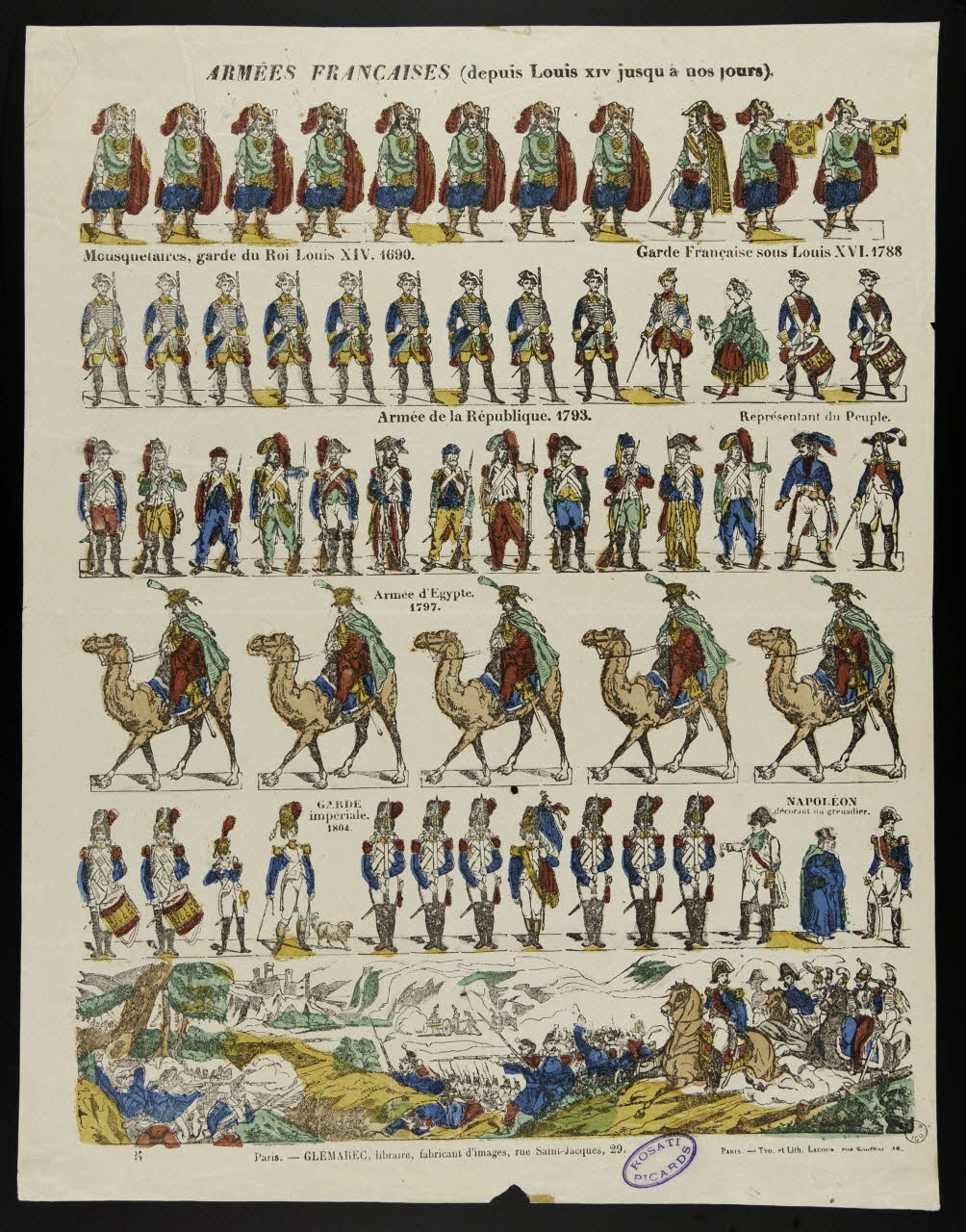 François Lacour ; Charles-Eugène Glémarec à registres (6) ARMEES FRANCAISES (depuis Louis XIV jusqu'à nos jours). Paris 1858-1860 1953.86.2787 Photo