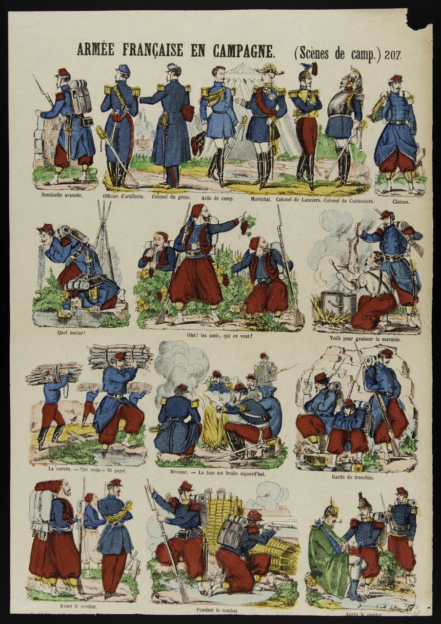 estampe ARMEE FRANCAISE EN CAMPAGNE. (Scènes de camp.) 1953.86.2794 Photo