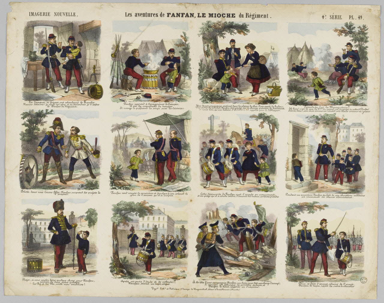 Elie Haguenthal à registres (3) Les aventures de FANFAN, LE MIOCHE du Régiment. Pont-à-Mousson 1860-1870 1953.86.2792 Photo RMN-Grand Palais (Mucem)