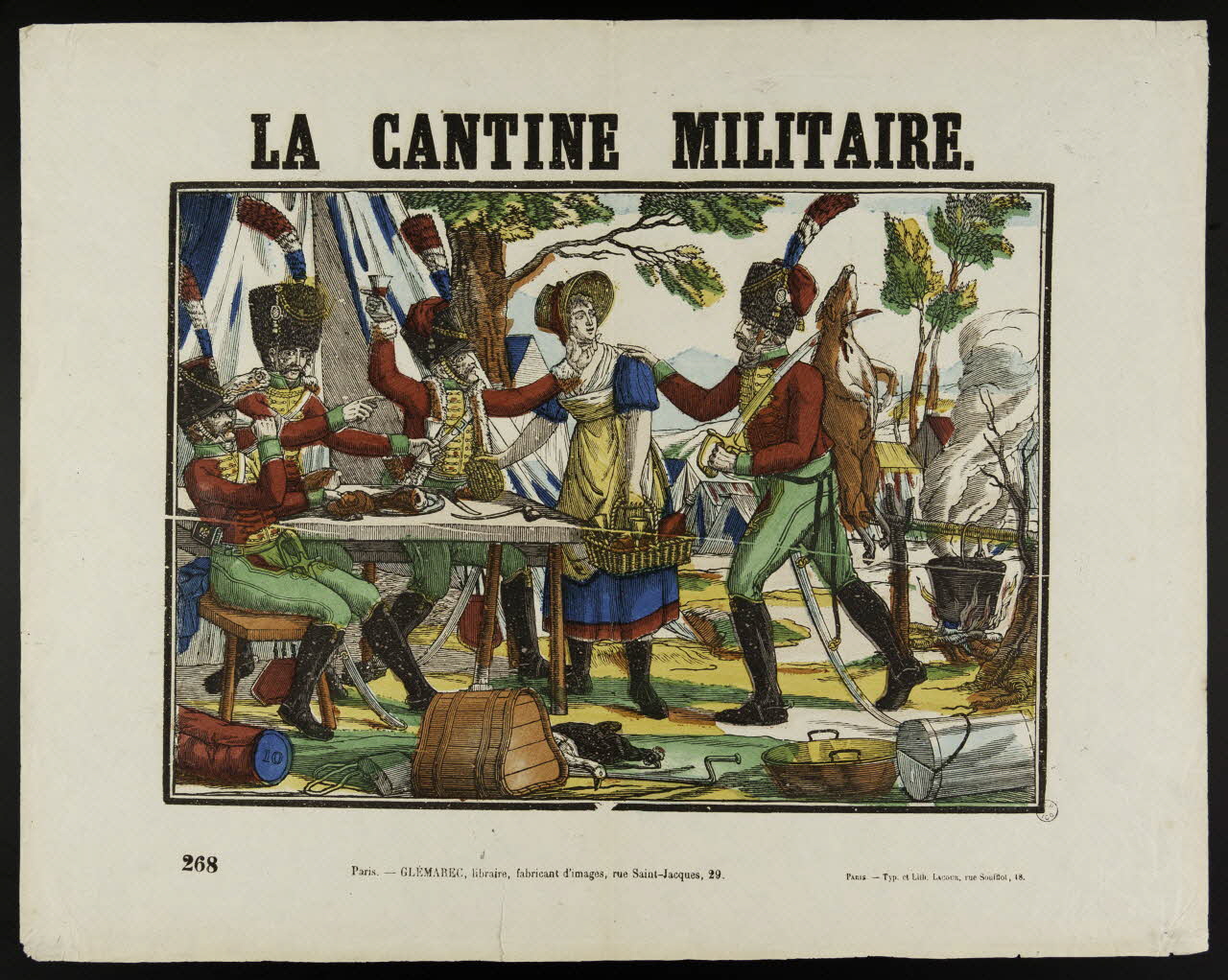 Lacour, typographe, lithographe) ; Charles-Eugène Glémarec estampe LA CANTINE MILITAIRE. Paris 1858-1860 1953.86.2806 Photo