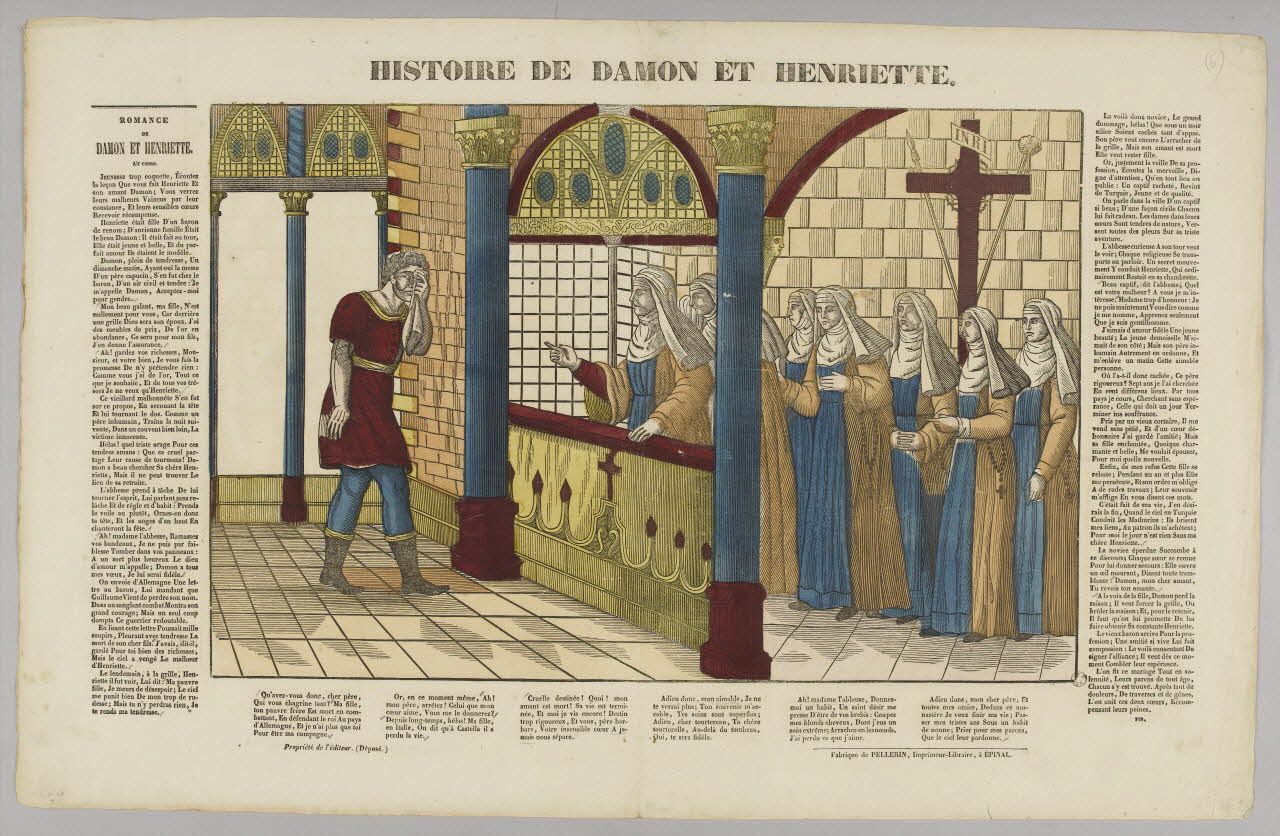 Pellerin imagerie ancienne HISTOIRE DE DAMON ET HENRIETTE. Lorraine, France 1828 1953.86.3181 Photo RMN-Grand Palais (Mucem)