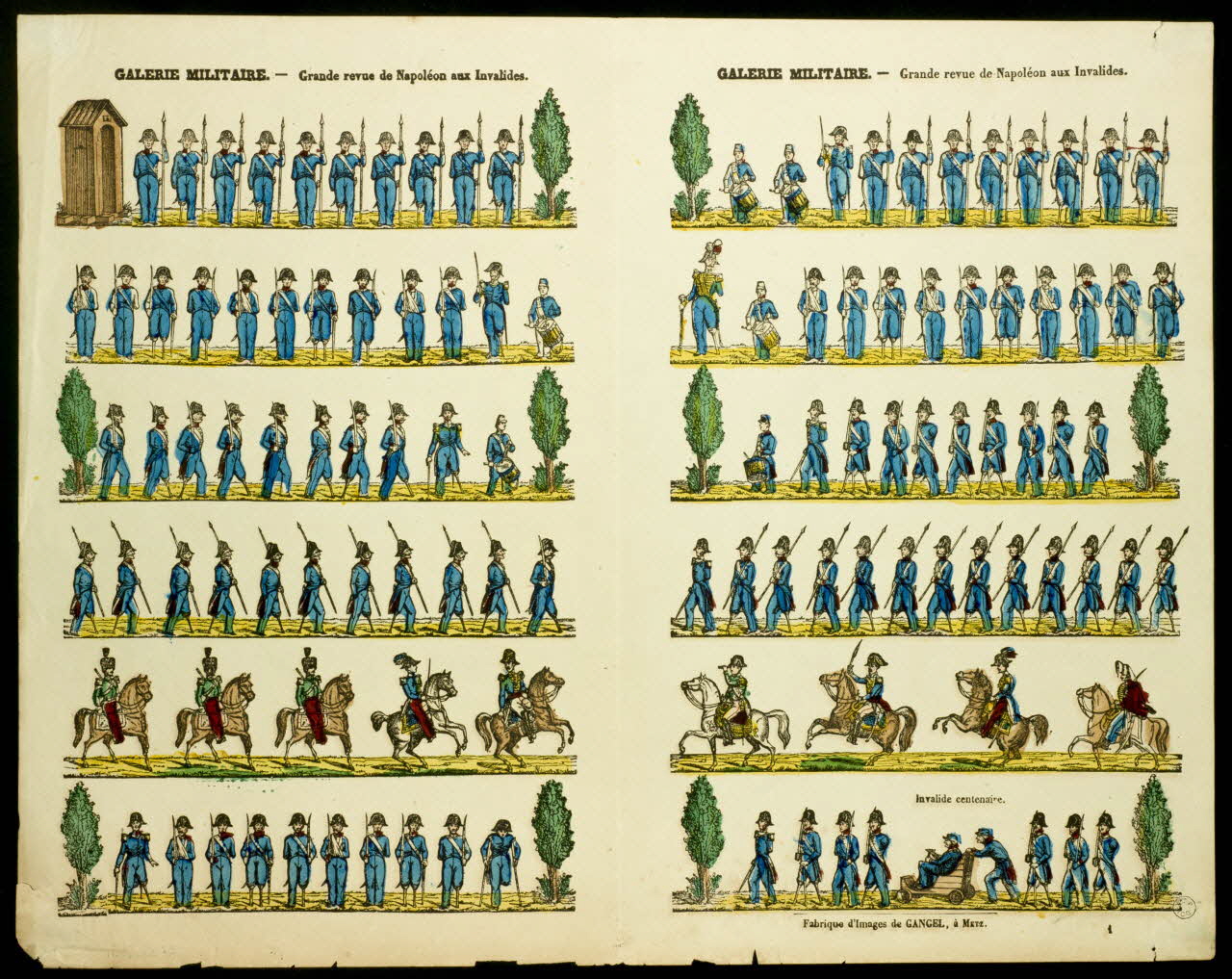 Charles Nicolas Gangel estampe GALERIE MILITAIRE. Grande revue de Napoléon aux Invalides Lorraine, France 1852-1858 1953.86.2831 Photo