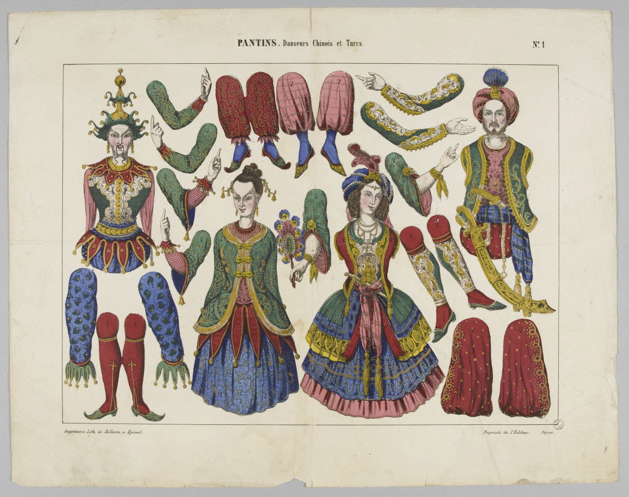 estampe PANTINS. Danseurs Chinois et Turcs. 1953.86.4274 Photo RMN-Grand Palais (Mucem)