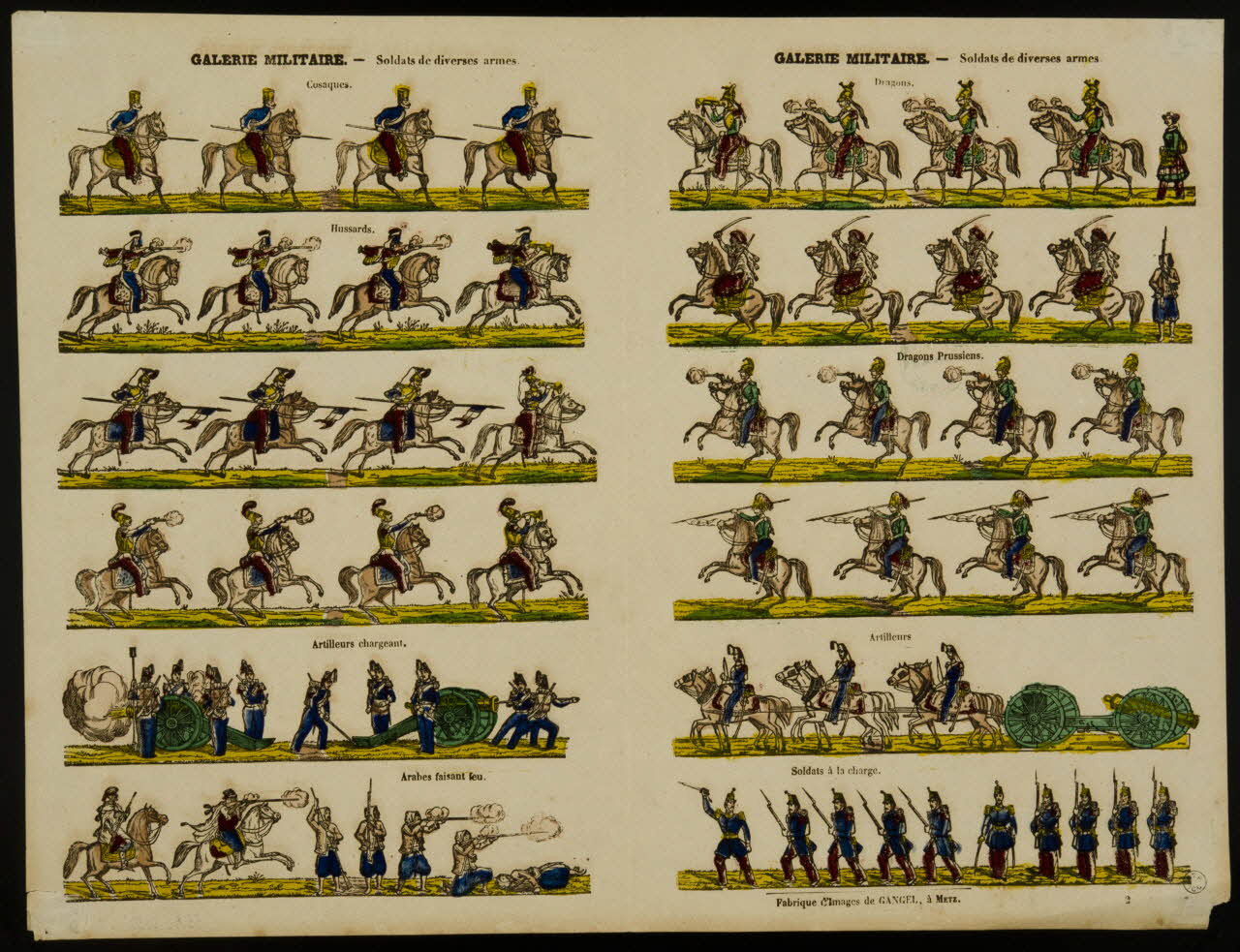 Charles Nicolas Gangel estampe GALERIE MILITAIRE. Metz 1852-1858 1953.86.2832 Photo