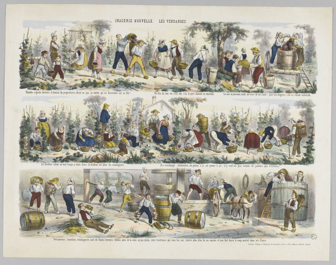 Elie Haguenthal à registres (3) IMAGERIE NOUVELLE. LES VENDANGES. Pont-à-Mousson 1770-1880 1953.86.4677 Photo RMN-Grand Palais (Mucem)