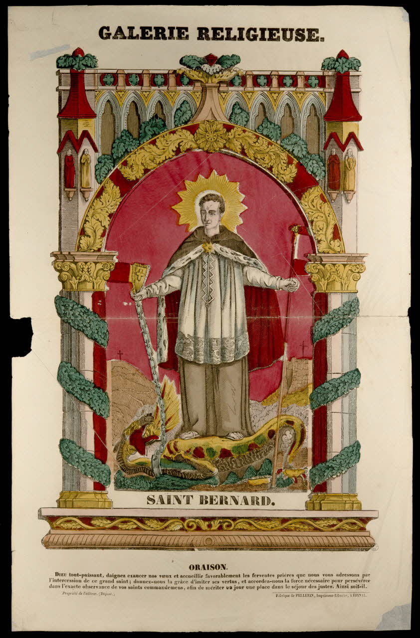 estampe GALERIE RELIGIEUSE.  SAINT BERNARD. 1953.86.288 Photo