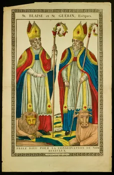 estampe St. BLAISE et St. GUERIN, Evêques. 1953.86.290 Photo