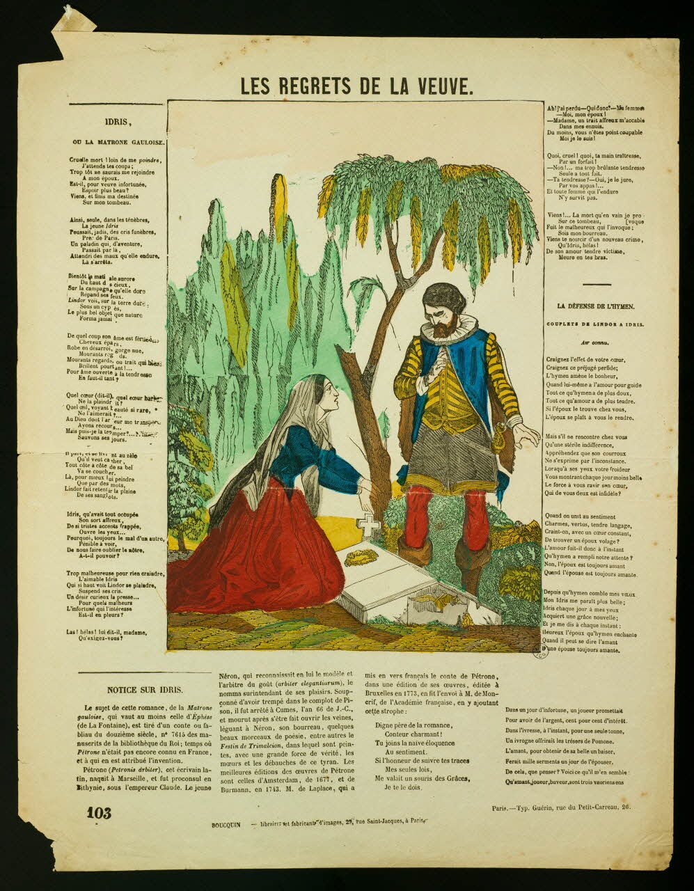 estampe LES REGRETS DE LA VEUVE. 1953.86.2939 Photo