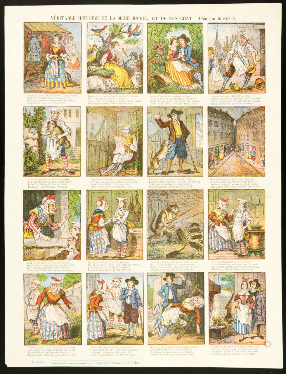 estampe VERITABLE HISTOIRE DE LA MERE MICHEL ET DE SON CHAT. (Chanson illustrée). 1953.86.2949 Photo