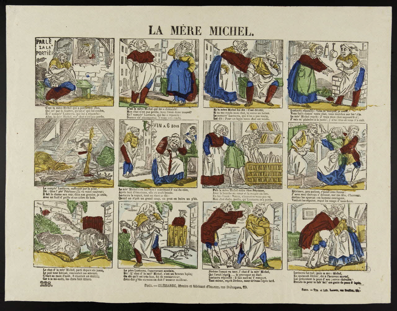 François Lacour ; Charles-Eugène Glémarec à compartiments (4x3) LA MERE MICHEL. Paris 1858-1860 1953.86.2950 Photo