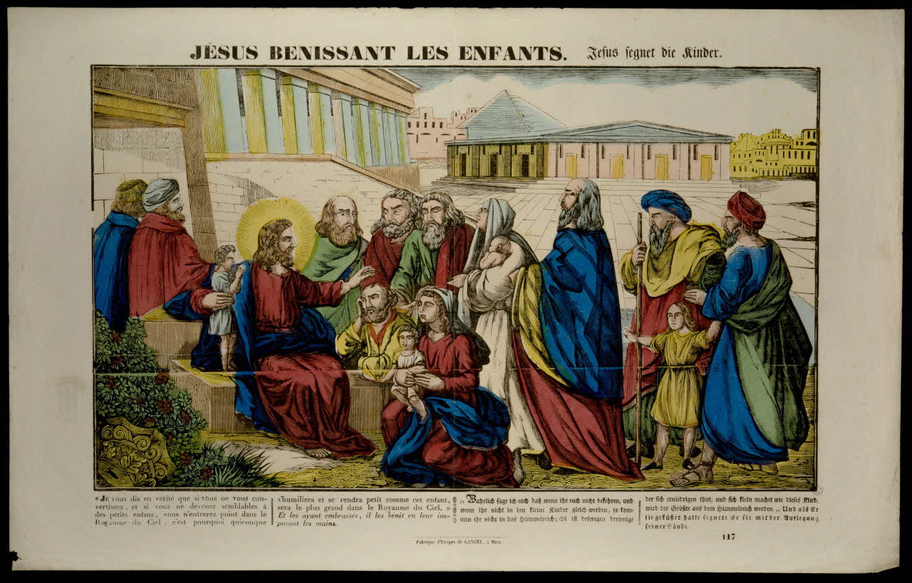 Charles Nicolas Gangel estampe JESUS BENISSANT LES ENFANTS. Metz 1852-1858 1953.86.30 Photo