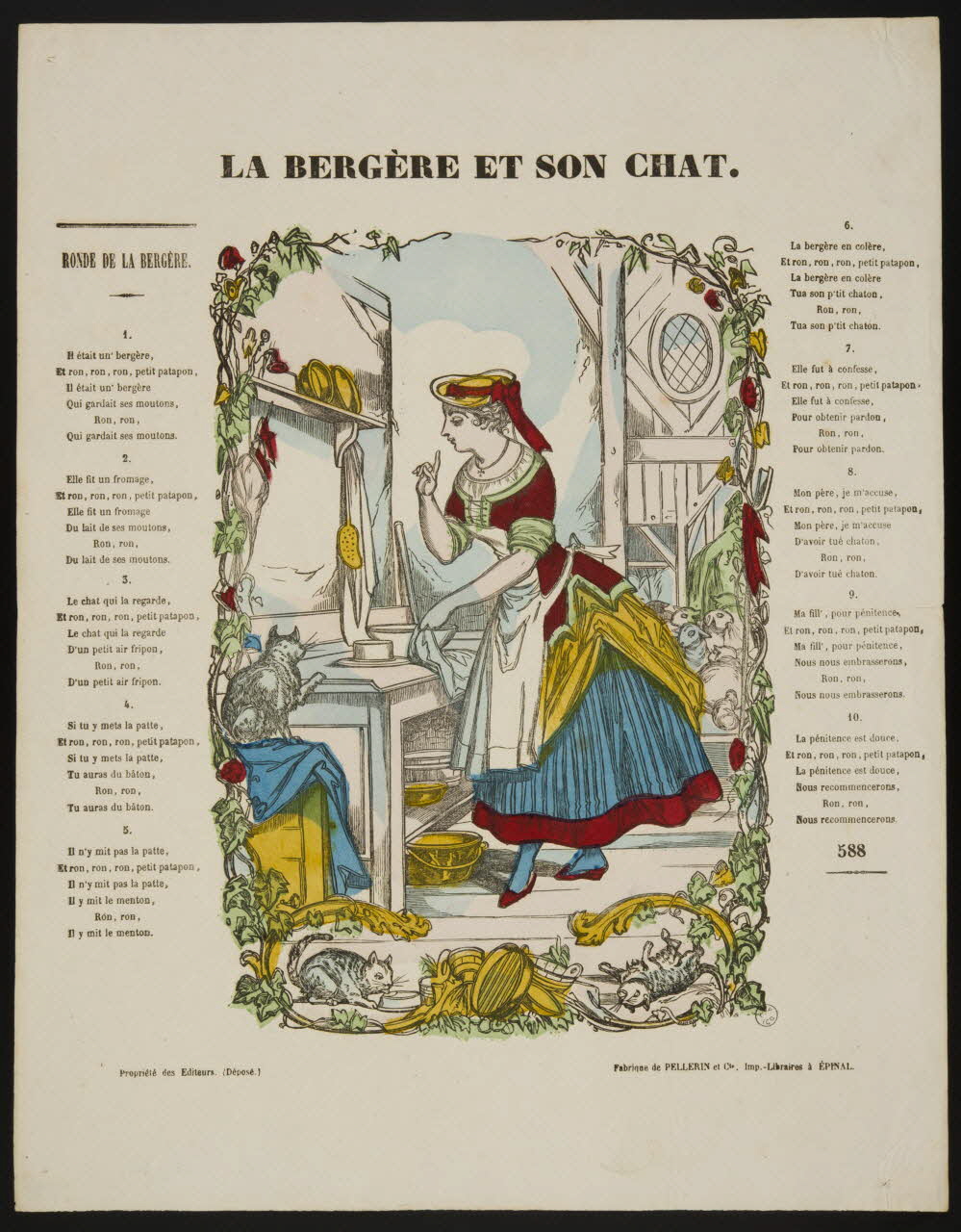 estampe LA BERGERE ET SON CHAT. 1953.86.3002 Photo