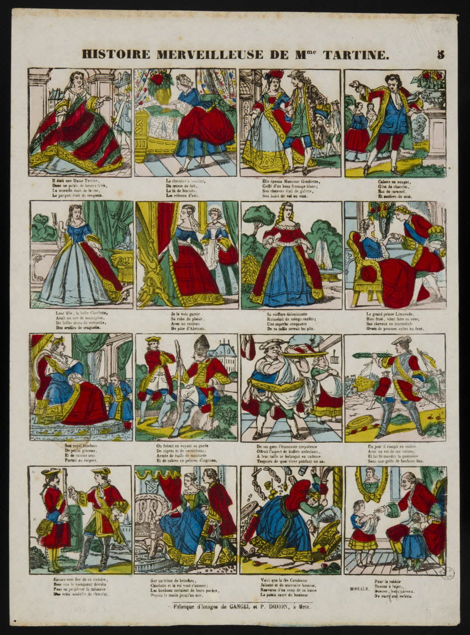 Gangel et Didion estampe HISTOIRE MERVEILLEUSE DE Mme TARTINE. Metz 1858-1868 1953.86.3041 Photo