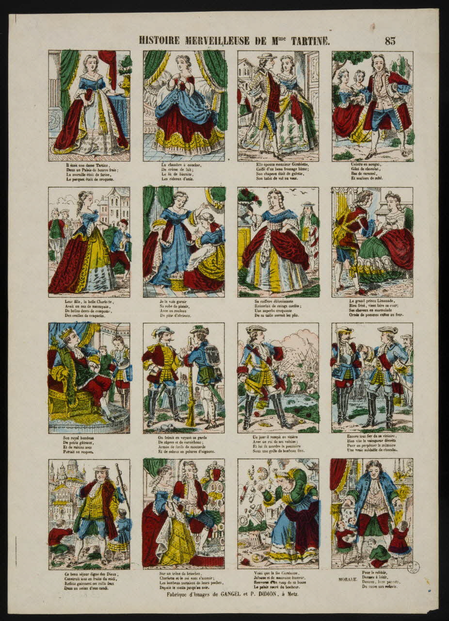 Gangel et Didion estampe HISTOIRE MERVEILLEUSE DE Mme TARTINE. Metz 1858-1868 1953.86.3042 Photo