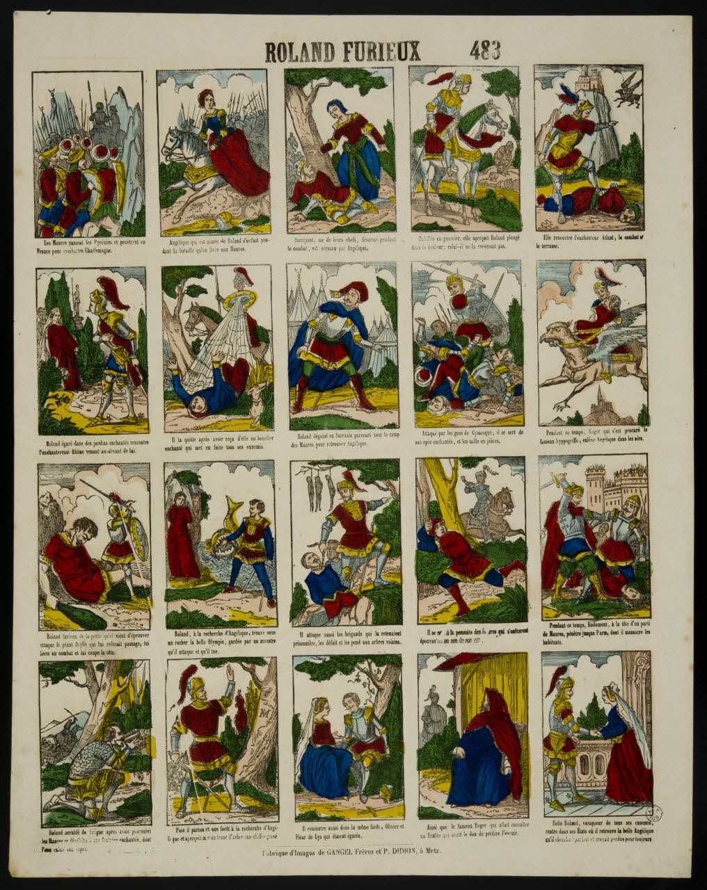 Gangel et Didion estampe ROLAND FURIEUX. Metz 1858-1868 1953.86.3086 Photo