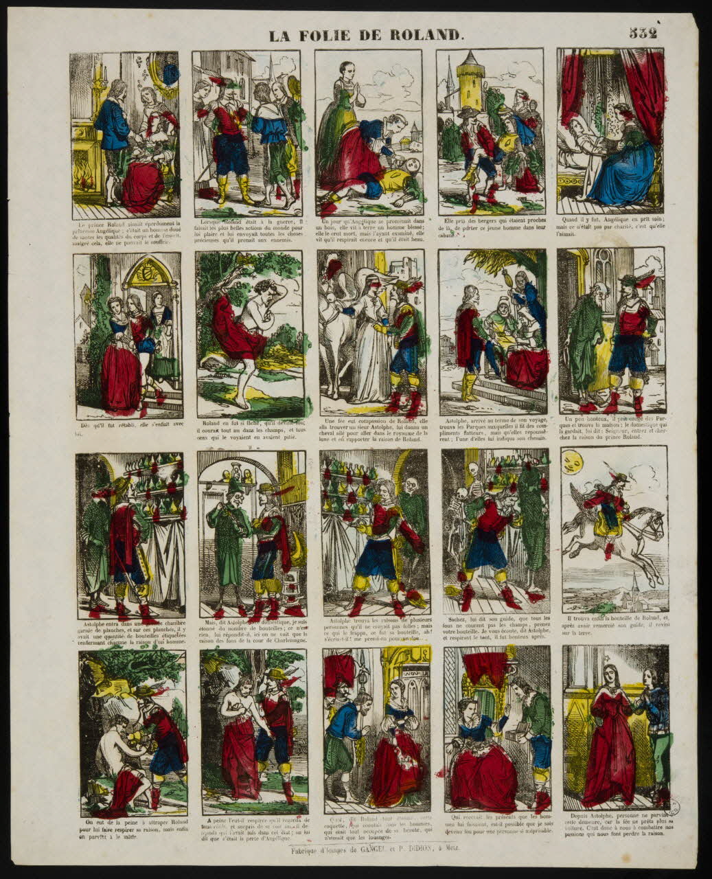 Gangel et Didion estampe LA FOLIE DE ROLAND. Metz 1858-1868 1953.86.3087 Photo