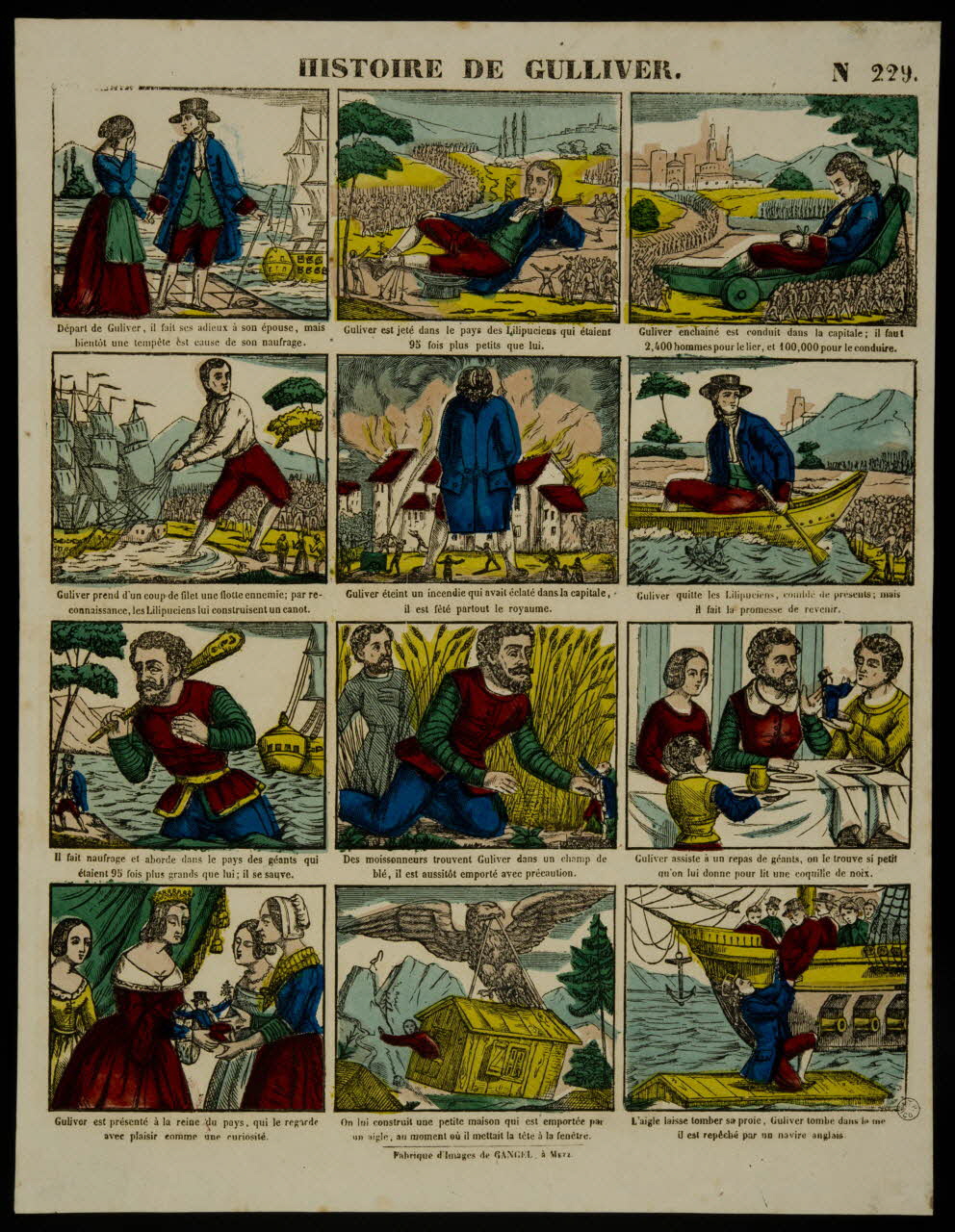 Charles Nicolas Gangel estampe HISTOIRE DE GULLIVER. Metz 1852-1858 1953.86.3099 Photo
