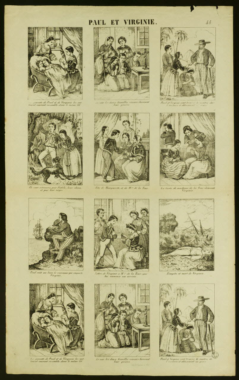 Charles Nicolas Gangel estampe PAUL ET VIRGINIE. Metz 1852-1858 1953.86.3128 Photo