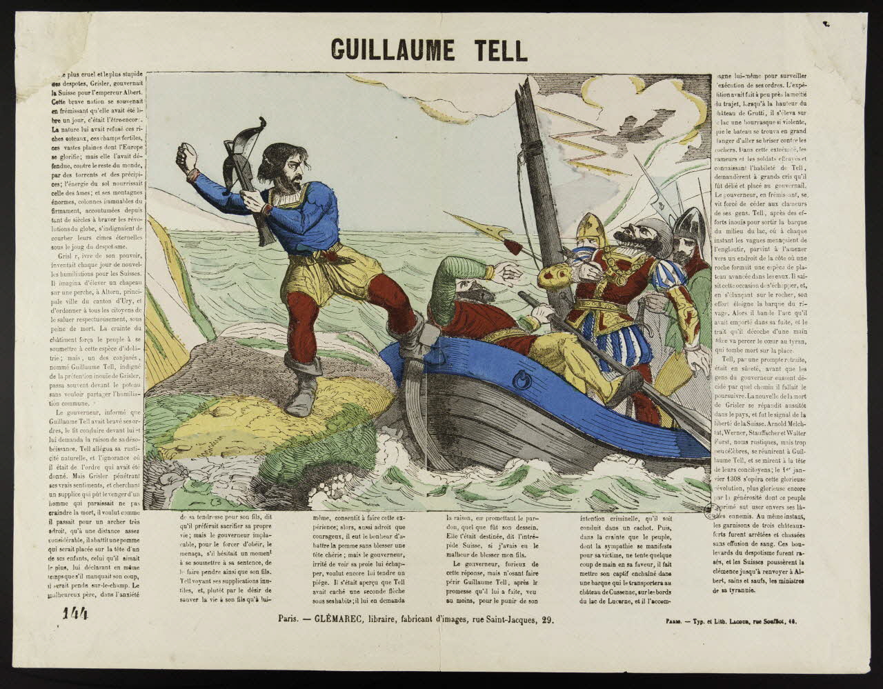 François Lacour ; Charles-Eugène Glémarec estampe GUILLAUME TELL Paris 1858-1860 1953.86.3136 Photo