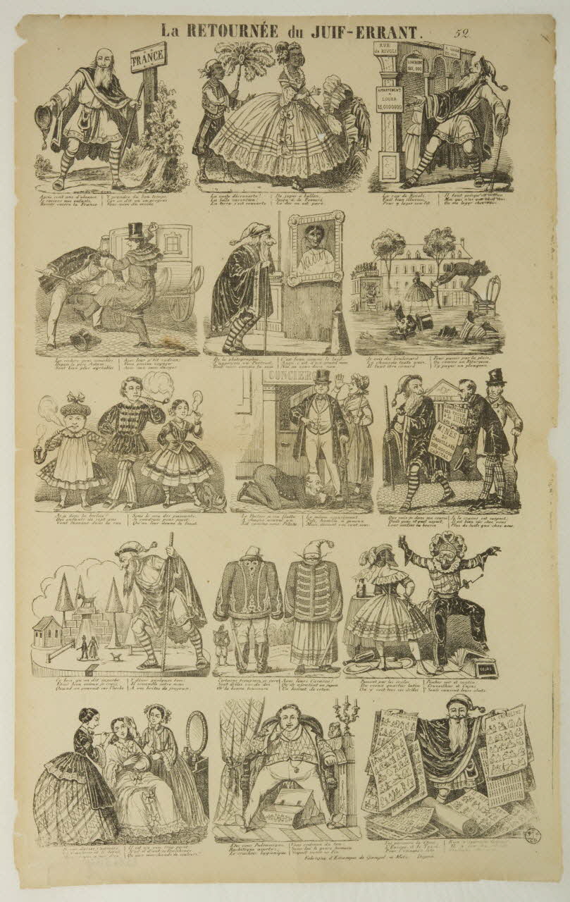 Charles Nicolas Gangel estampe LA RETOURNEE DU JUIF-ERRANT. Metz 1852-1858 1953.86.3154 Photo
